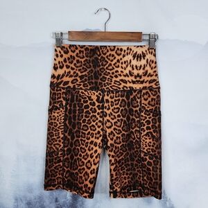 Yogalicious Lux Leopard Print Bike Shorts Women's Small